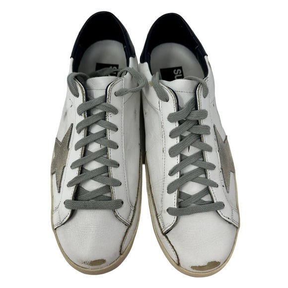 Golden Goose White Blue Super Star Leather Sneaker Women Size 40 US 10 No Box - Picture 3 of 17